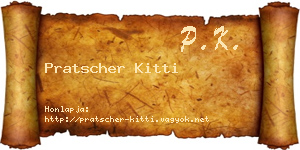 Pratscher Kitti névjegykártya
